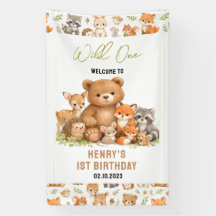 Forest Woodland Animals Wild One 1st Birthday