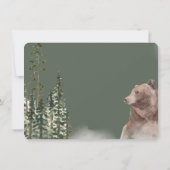 Forest Woodland Aquarellbärendusche Einladung (Rückseite)
