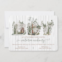 Forest Woodland Aquarellbärendusche Einladung