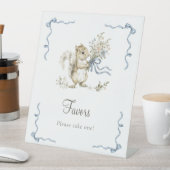 Forest Woodland Blue Bow Squirrel Diaper Raffle  Sockelschild (In Situ)