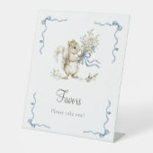 Forest Woodland Blue Bow Squirrel Diaper Raffle  Sockelschild (Vorderseite)