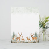 Forest Woodland Deer Water Color Papier (Stehend Vorderseite)