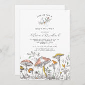 Forest Woodland Mushrooms Baby Shower Einladung (Vorne/Hinten)