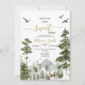 Forest Woodland Pine Tree Housewarming Sweet Zuhau Einladung (Vorderseite)