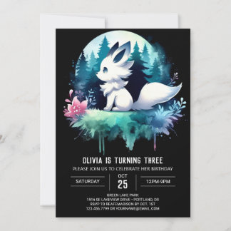 Forest Woodland Wolf Geburtstag Einladung