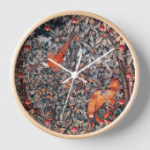 FORESTIERE Pheasant Red Fox Gray Floral Uhr (Vorderseite)