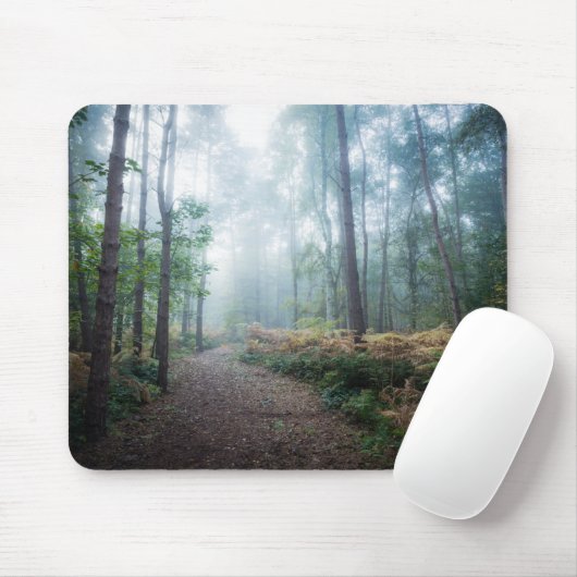 Forests | Dark Foggy Woods Norfolk UK Mousepad (Mit Mouse)