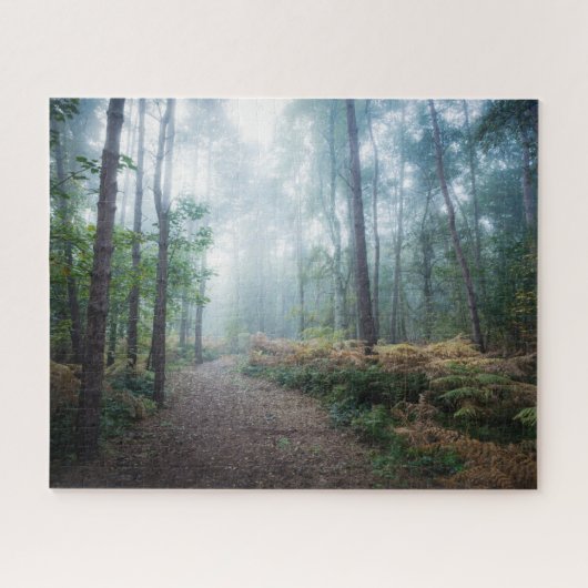 Forests | Dark Foggy Woods Norfolk UK Puzzle (Horizontal)