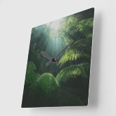 Forests | Ferns in Rainforest Quadratische Wanduhr (Winkel)