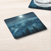 Forests Moonlit Forest Rechteckiger Pappuntersetzer (angewinkelt)