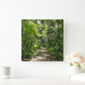 Forests Tropical Rainforest Tulum Mexico Quadratische Wanduhr (Zuhause)