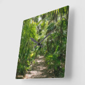 Forests Tropical Rainforest Tulum Mexico Quadratische Wanduhr (Winkel)