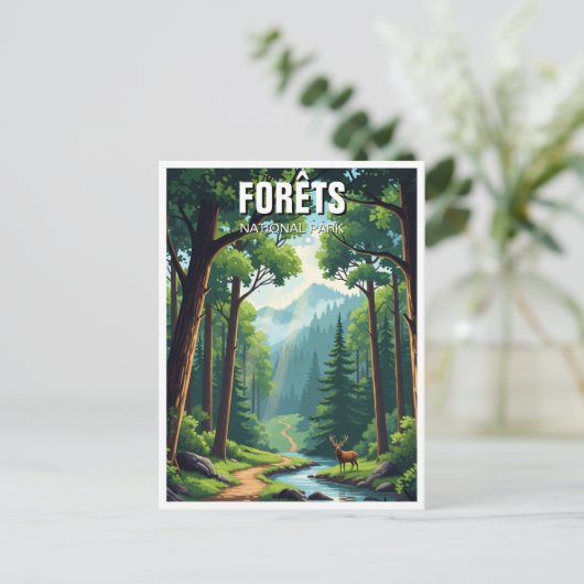Forets Nationalpark Frankreich Reisen Postkarte (Stehend Vorderseite)