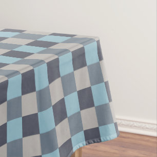 Foreut Blue Gray Cotton Seed Checkerboard Tischdecke
