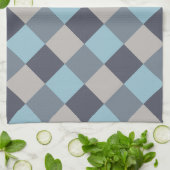 Foreut Blue Gray Cotton Seed Kariert Geschirrtuch (Gefaltet)