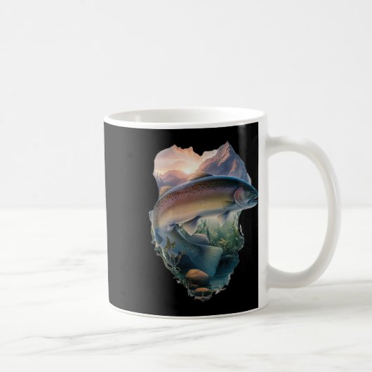 Foreut Fischen Berge Natur Fischer Kaffeetasse (Rechts)