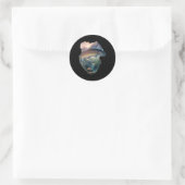 Foreut Fischen Berge Natur Fischer Runder Aufkleber (Tasche)