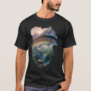 Foreut Fischen Berge Natur Fischer T-Shirt
