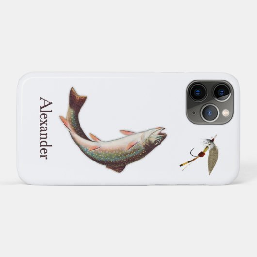 Foreut Fischen Fischen Rustikale Aquarellgestaltun Case-Mate iPhone Hülle (Rückseite (Horizontal))