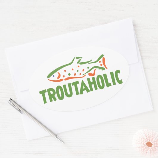 Foreut Fisherman Fischen Ovaler Aufkleber (Umschlag)