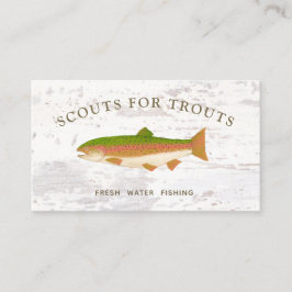 Foreut Fishing Charter Holz Business Card Visitenkarte