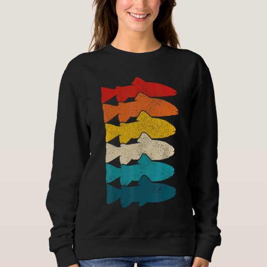 Foreut Vintage Fische Fischerei Fischer Sweatshirt (Vorderseite)