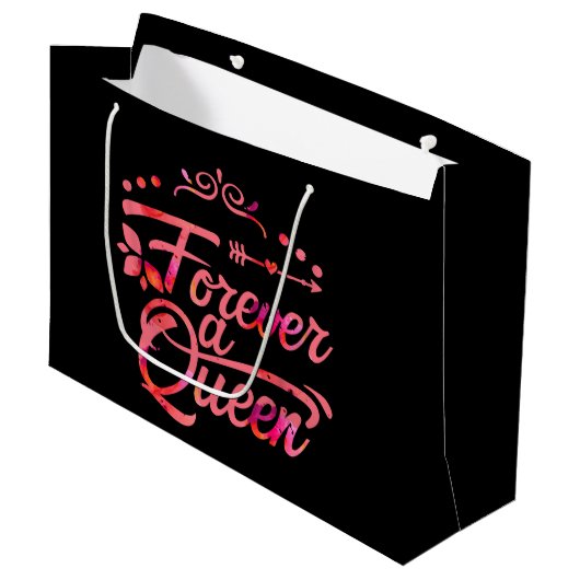 Forever A Queen Gift Bag Große Geschenktüte (Vorderseite Schrägansicht)