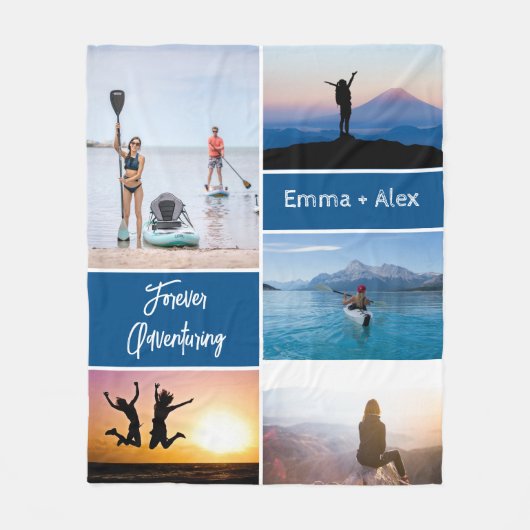 Forever Adventing Custom Foto Collage Fleecedecke (Vorderseite)