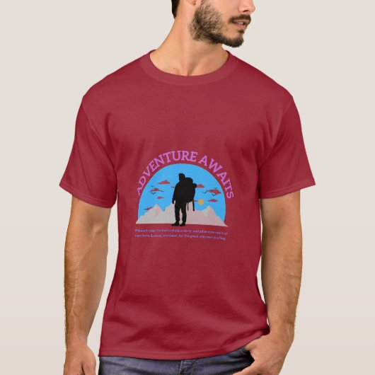 Forever Alone Adventure Awaits Basic Dark T-Shirt (Vorderseite)