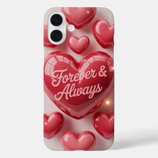 Forever & Always 3D Heart Love Phone Case (Rückseite)
