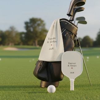 Forever & Always Custom Initials Romantic Golf Tow Golfhandtuch