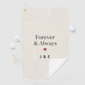 Forever & Always Custom Initials Romantic Golf Tow Golfhandtuch (Insitu)