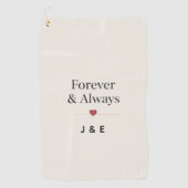 Forever & Always Custom Initials Romantic Golf Tow Golfhandtuch (Vorderseite)