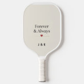 Forever & Always Custom Initials Romantic Pickleba Pickleball Schläger (Vorderseite)