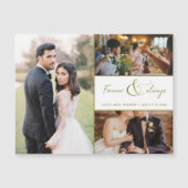 Forever & Always Gold Foto Hochzeit Vielen Dank Magnetkarte (Vorderseite)