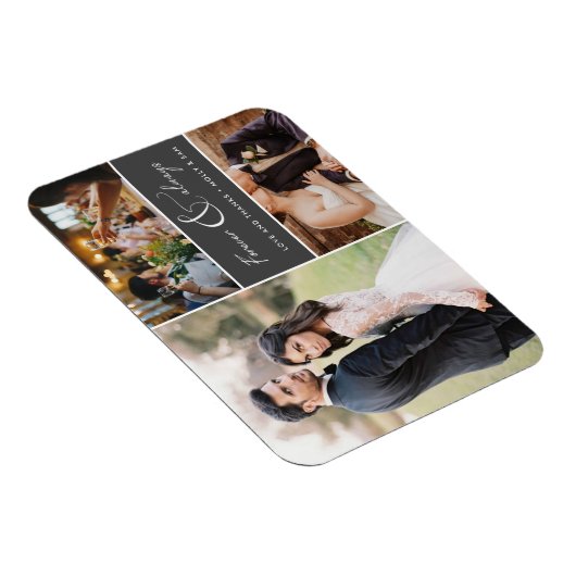 Forever & Always Gray Foto Danke Collage Magnet (Rechte Seite)