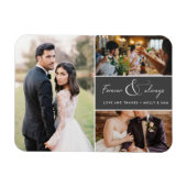 Forever & Always Gray Foto Danke Collage Magnet (Horizontal)