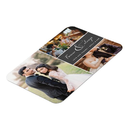 Forever & Always Gray Foto Danke Collage Magnet (Linke Seite)