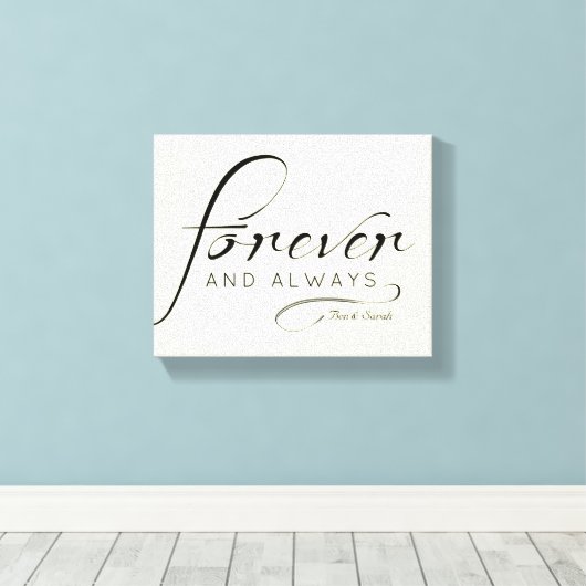 "Forever & Always"-Leinwand | Namen, Daten anpasse Leinwanddruck (Insitu (Holzboden))
