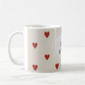 "Forever & Always" minimalist rotes Herz Muster -  Kaffeetasse (Links)