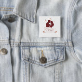 Forever & Always Romantic Couple Valentine's Squar Button (Beispiel)