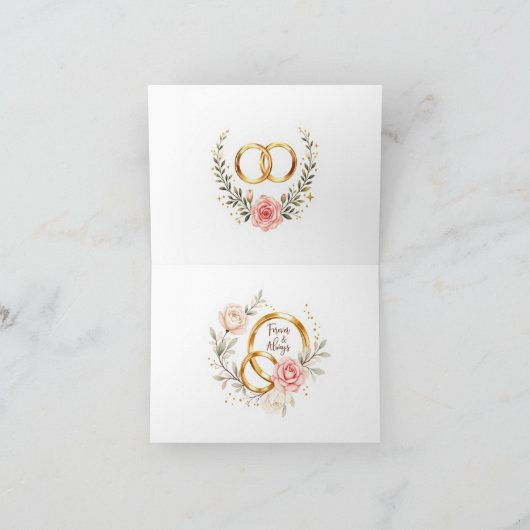 Forever & Always - Romantische Hochzeitsrennen Kun Dankeskarte (Innenseite)