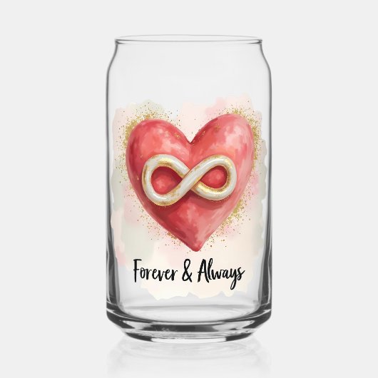 Forever & Always - Romantisches Herz und Unendlich Dosenglas (Vorderseite)
