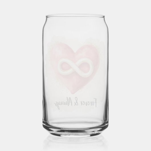Forever & Always - Romantisches Herz und Unendlich Dosenglas (Rückseite)