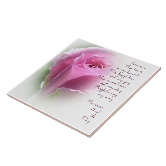 Forever and A Day Rose Gedicht Keramik Tile Fliese (Seite)