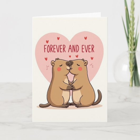 Forever And Ever Groundhog Liebeskarte Karte (Vorderseite)