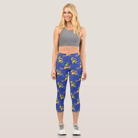 Forever Batman Bat Signalmuster Capri Leggings (Vorderseite)