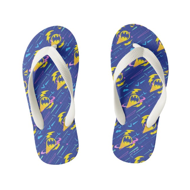 Forever Batman Bat Signalmuster Kinderbadesandalen (Fußbett)