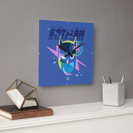 Forever Batman Light Up Head Graphic Quadratische Wanduhr (Büro)