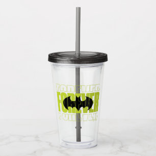 Forever Batman Typografy Symbol Graphic Acryltrinkbecher